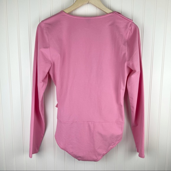 J. Crew Pink Ruffle Bodysuit Style H3685 Medium - Picture 4 of 10